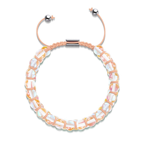 Champagne Supernova | Argent | Bracelet Verre Double Galaxie